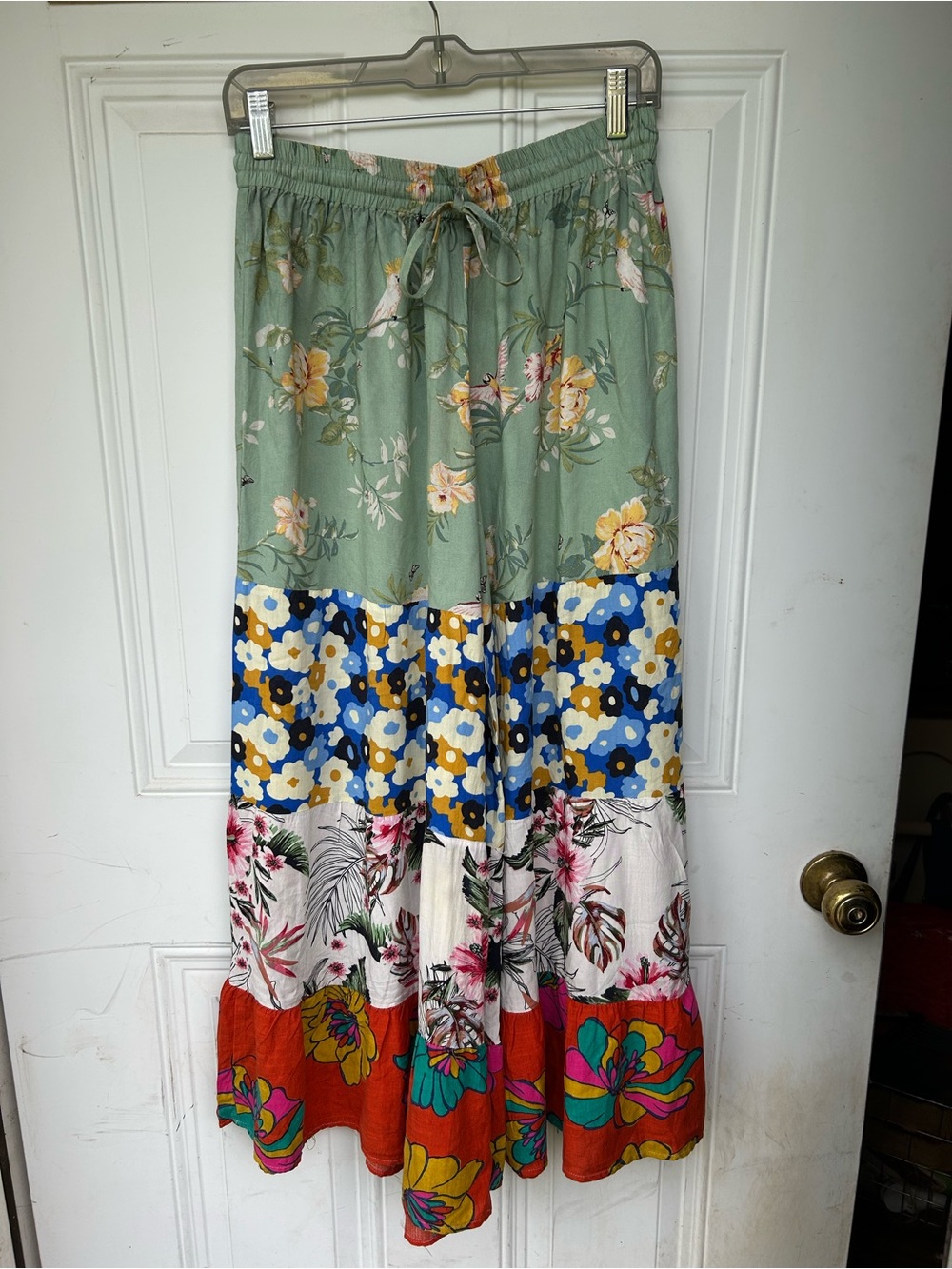Boho Hippie Sacred Threads Floral Patchwork Pants S/M